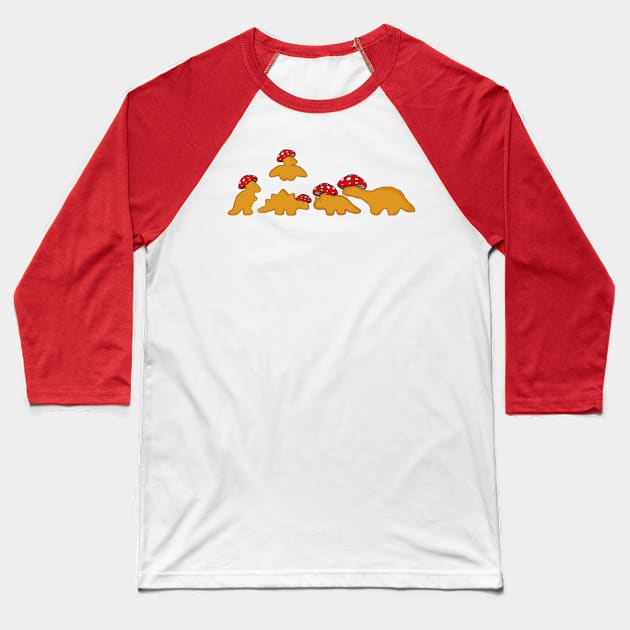 Dino Nuggets Mushies Baseball T-Shirt by MushieCreatures